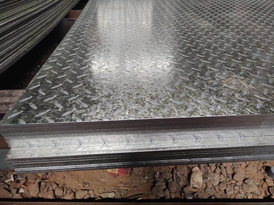 6m Length Hot Dipped Galvanized Steel Checkered Plate for Welding Bending Punching